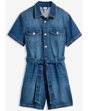 bonprix Jeans-Overall Kurzarm - Blau