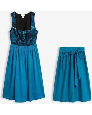 bonprix Dirndl Mit Samt - Blau