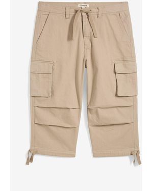 bonprix Loose Fit Stretch-3/4-Cargohose, Extra Weit - Natur