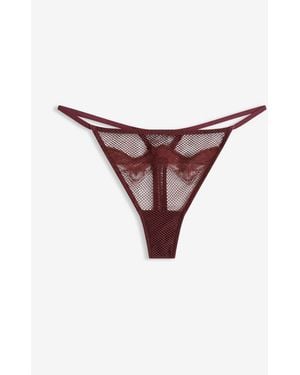 bonprix Tanga String Mit Edler Spitze - Lila