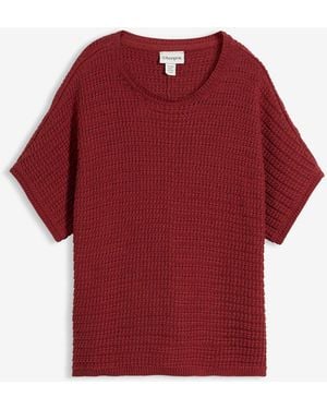 bonprix Ajour-Pullover Aus Viskose-Mix - Rot