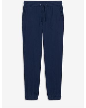 bonprix Regular Fit Schlupfhose Aus Weichem Musselin, Tapered - Blau