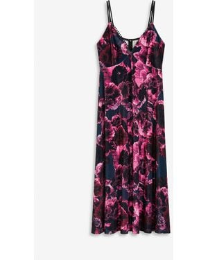 bonprix Midikleid Aus Glänzendem Samt - Lila