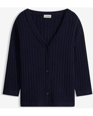 bonprix Strickjacke Aus Viskose-Mix - Blau