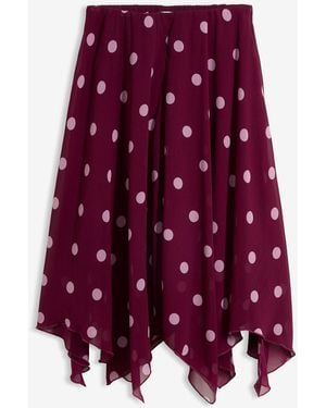 bonprix Chiffon-Midirock Mit Asymmetrischem Saum - Lila