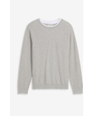 bonprix Feinstrickpullover Mit Doppeltem Kragen - Grau