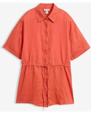 bonprix Longbluse Aus Reinem Leinen - Rot