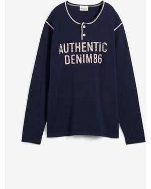bonprix Feinstrick-Pullover Aus Reiner Baumwolle - Blau