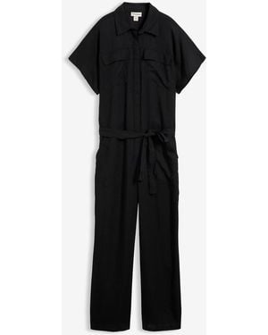 bonprix Jumpsuit Aus Fließendem Lyocell - Schwarz