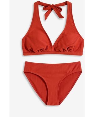 bonprix Neckholder Bikini (2-Tlg.Set) Aus Strukturware - Rot