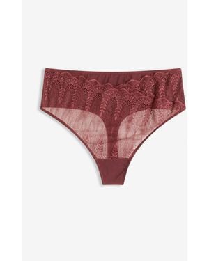 bonprix Highwaist String Mit Feiner Spitze - Rot