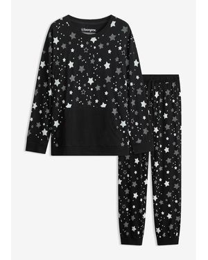 bonprix Pyjama Mit Bio-Baumwolle - Schwarz