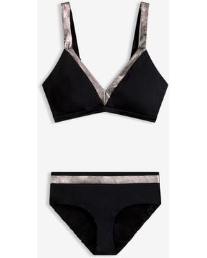bonprix Bikini Mit Silberfarbenen Einsätzen (2-Tlg.Set) - Schwarz