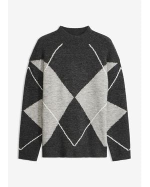 bonprix Oversize-Pullover Mit Stehkragen - Schwarz