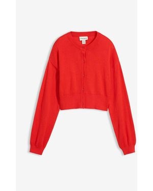 bonprix Kurz -Strickjacke Mit Seidenanteil - Rot