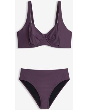 bonprix Minimizer-Bikini Mit Light Shape-Highwaist Bikinihose (2-Tlg. Set) - Lila