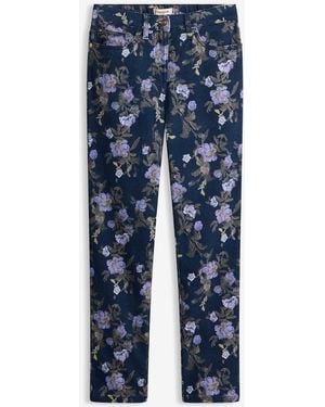 bonprix Twillhose Mit Blumen-Design - Blau
