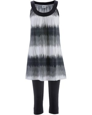 bonprix Kleid+Capri-Leggings (2-Tlg. Set) - Grau