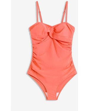 bonprix Medium Shape-Badeanzug Mit Wickeloptik - Rot