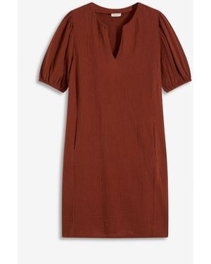 bonprix Kurzes Kleid Aus Musselin - Rot