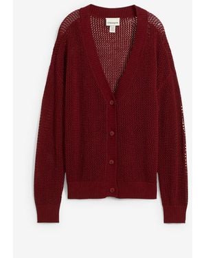 bonprix Ajour-Strickjacke - Rot