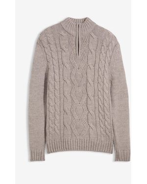 bonprix Troyer Mit Zopfmuster - Grau