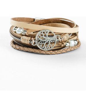 bonprix Wickelarmband Mit Lebensbaumanhänger - Mettallic