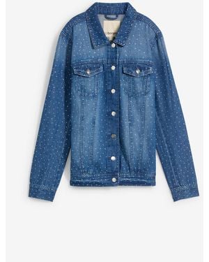 bonprix Jeansjacke Mit Strasssteinen - Blau