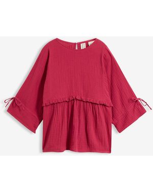 bonprix Blusenshirt Aus Luftigem Musselin - Rot