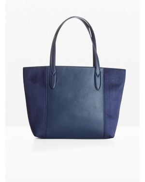 bonprix Großer Shopper Im Materialmix - Blau