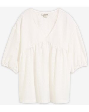 bonprix Tunika Mit Hochwertiger Stickerei - Weiß