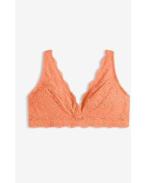bonprix Komfortables Bralette Mit Weicher Bio-Baumwolle Und Spitze - Orange