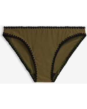 bonprix Knappe Bikinihose Mit Stickerei - Grün