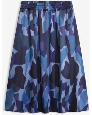 bonprix Bedruckter Satin-Rock - Blau