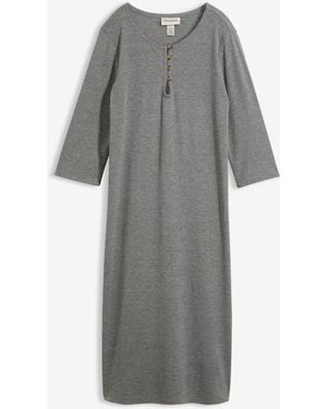 bonprix Shirtkleid Mit 3/4-Ärmeln - Grau