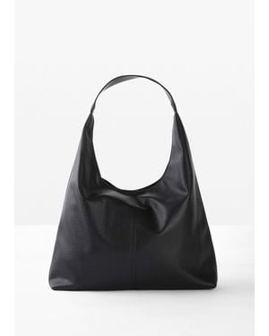 bonprix Shopper Mit Genarbter Lederoptik - Schwarz