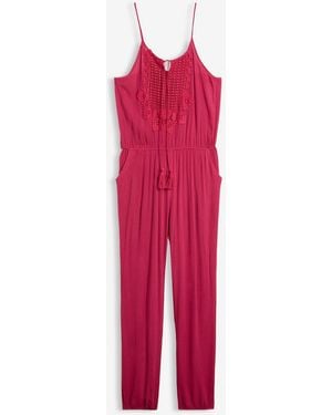 bonprix Jumpsuit Aus Strukturierter Viskose - Rot