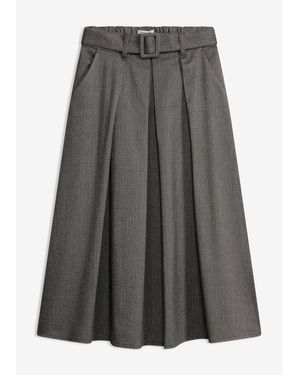 bonprix Fischgrat Faltenrock - Grau