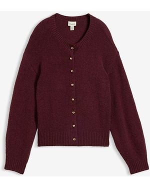 bonprix Grobstrickjacke Mit Goldener Knopfleiste - Rot