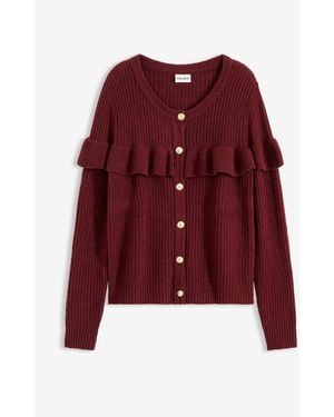 bonprix Feinstrickjacke Aus Baumwoll-Mix - Rot