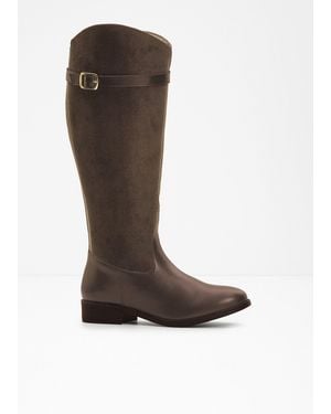 bonprix Weitschaftstiefel Mit Schnalle - Braun