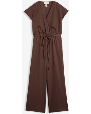 bonprix Kurzarm-Jumpsuit - Braun