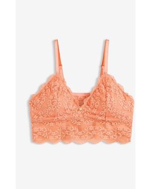 bonprix Bustier Ohne Bügel Mit Floraler Spitze - Orange