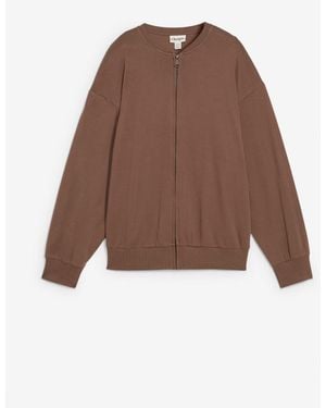 bonprix Sweatjacke Aus Reiner Baumwolle - Braun
