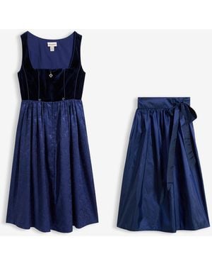 bonprix Dirndl Mit Samt - Blau