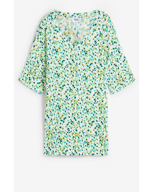 bonprix Jerseyshirt Aus Viskose-Leinen-Mix - Grün