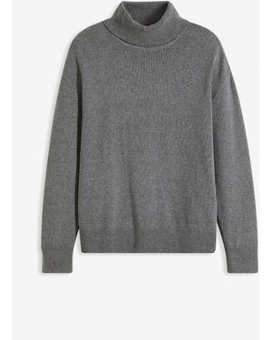 bonprix Rollkragenpullover Mit Recycelter Baumwolle, Loose Fit - Grau
