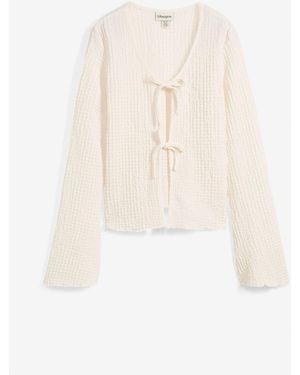 bonprix Shirtjacke Aus Strukturiertem Crêpe - Weiß