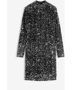 bonprix Paillettenkleid - Schwarz