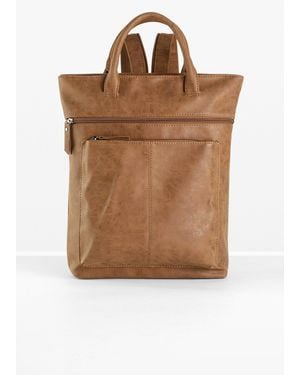 bonprix Rucksack Mit Außentaschen - Braun